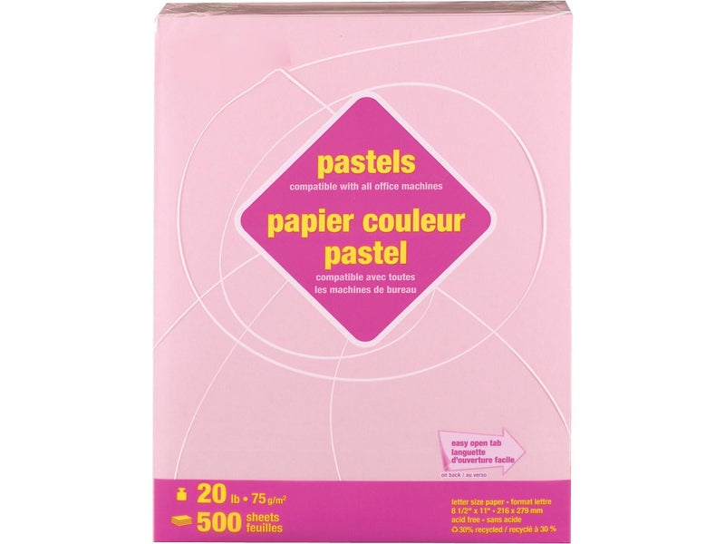 Staples 490935 Pastel Colored Copy Paper 8 1/2-Inch x 11-Inch Pink 500/Ream (14779) - Image 2